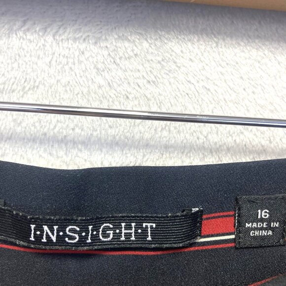 Insight Wide Leg Pants Womens 16 Navy Red Stripe High Rise Stretch Flowy Office - Picture 4 of 15